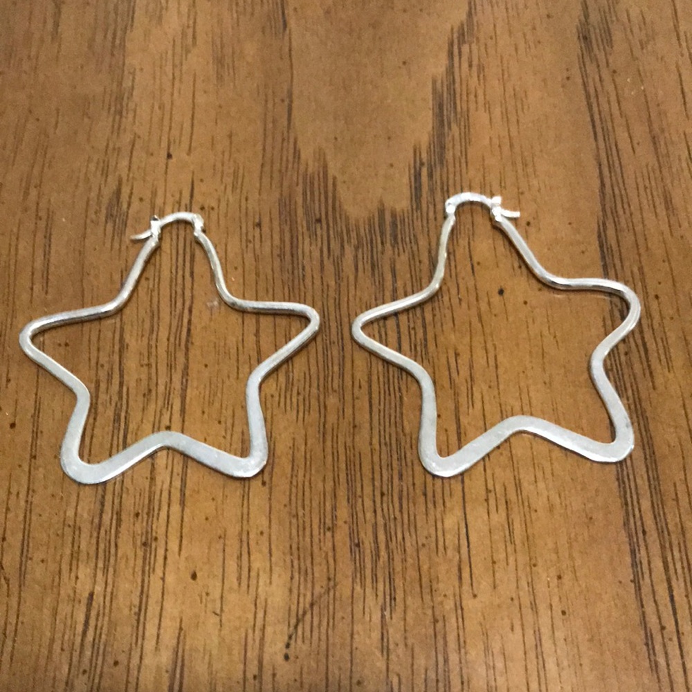 Macy’s 925 Sterling Silver Star Earrings.